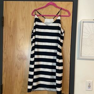 Navy and white stripped dress
